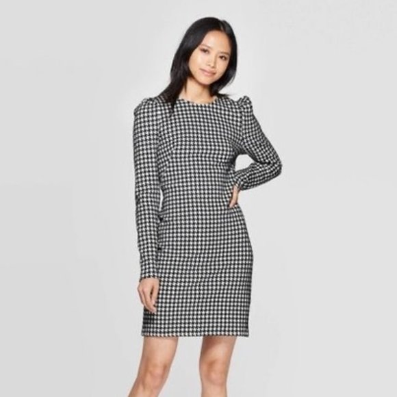 houndstooth sweater dress